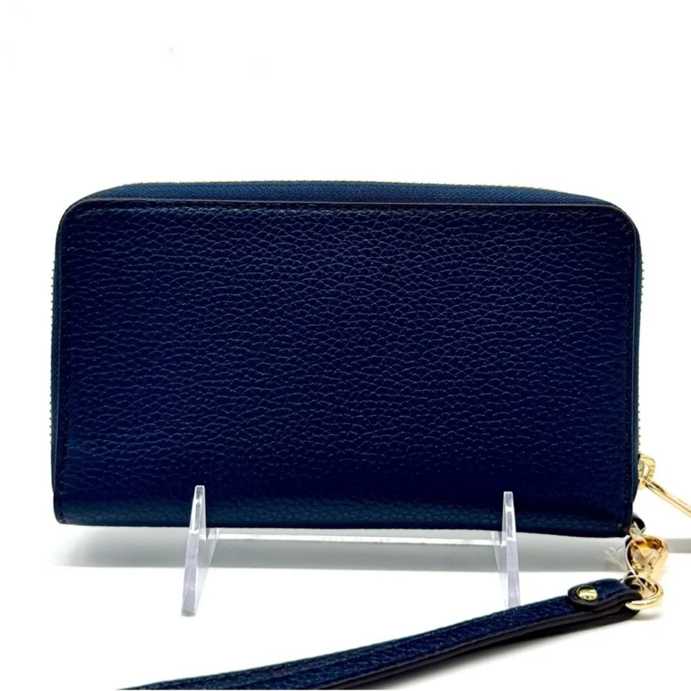 Michael Kors Jet Set Travel Flat MF Phone Case Wallet Navy Blue
